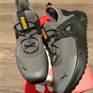 Puma Boys Gray and Black Athletic Shoes